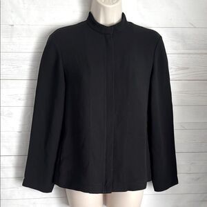 ‘S Max Mara Classic Black Blazer Jacket Double Zipper Pockets